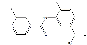 3-[(3,4-difluorobenzene)amido]-4-methylbenzoic acid Struktur