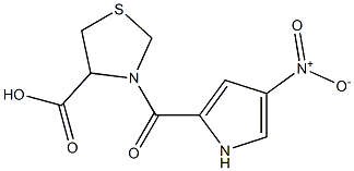 3-[(4-nitro-1H-pyrrol-2-yl)carbonyl]-1,3-thiazolidine-4-carboxylic acid Struktur