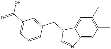 3-[(5,6-dimethyl-1H-1,3-benzodiazol-1-yl)methyl]benzoic acid Struktur