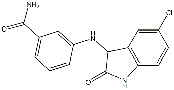 3-[(5-chloro-2-oxo-2,3-dihydro-1H-indol-3-yl)amino]benzamide Struktur