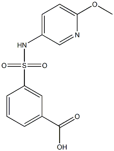 3-[(6-methoxypyridin-3-yl)sulfamoyl]benzoic acid Struktur