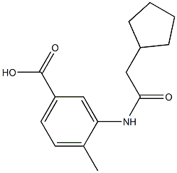 3-[(cyclopentylacetyl)amino]-4-methylbenzoic acid Struktur