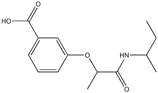 3-[1-(butan-2-ylcarbamoyl)ethoxy]benzoic acid Struktur