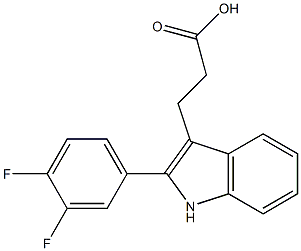 3-[2-(3,4-difluorophenyl)-1H-indol-3-yl]propanoic acid Struktur