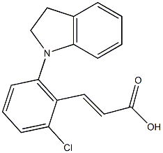 3-[2-chloro-6-(2,3-dihydro-1H-indol-1-yl)phenyl]prop-2-enoic acid Struktur