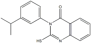 3-[3-(propan-2-yl)phenyl]-2-sulfanyl-3,4-dihydroquinazolin-4-one Struktur