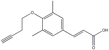 3-[4-(but-3-yn-1-yloxy)-3,5-dimethylphenyl]prop-2-enoic acid Struktur