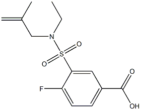 3-[ethyl(2-methylprop-2-en-1-yl)sulfamoyl]-4-fluorobenzoic acid Struktur