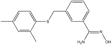 3-{[(2,4-dimethylphenyl)sulfanyl]methyl}-N'-hydroxybenzene-1-carboximidamide Struktur