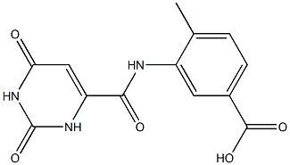 3-{[(2,6-dioxo-1,2,3,6-tetrahydropyrimidin-4-yl)carbonyl]amino}-4-methylbenzoic acid Struktur