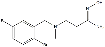 3-{[(2-bromo-5-fluorophenyl)methyl](methyl)amino}-N'-hydroxypropanimidamide Struktur