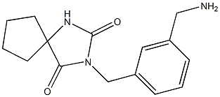 3-{[3-(aminomethyl)phenyl]methyl}-1,3-diazaspiro[4.4]nonane-2,4-dione Struktur