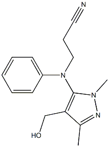 3-{[4-(hydroxymethyl)-1,3-dimethyl-1H-pyrazol-5-yl](phenyl)amino}propanenitrile Struktur