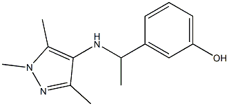 3-{1-[(1,3,5-trimethyl-1H-pyrazol-4-yl)amino]ethyl}phenol Struktur