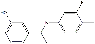 3-{1-[(3-fluoro-4-methylphenyl)amino]ethyl}phenol Struktur