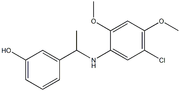 3-{1-[(5-chloro-2,4-dimethoxyphenyl)amino]ethyl}phenol Struktur