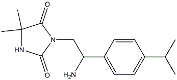 3-{2-amino-2-[4-(propan-2-yl)phenyl]ethyl}-5,5-dimethylimidazolidine-2,4-dione Struktur