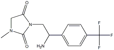 3-{2-amino-2-[4-(trifluoromethyl)phenyl]ethyl}-1-methylimidazolidine-2,4-dione Struktur