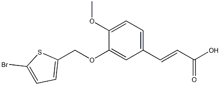 3-{3-[(5-bromothiophen-2-yl)methoxy]-4-methoxyphenyl}prop-2-enoic acid Struktur