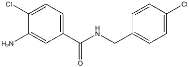 3-amino-4-chloro-N-[(4-chlorophenyl)methyl]benzamide Struktur