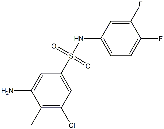 3-amino-5-chloro-N-(3,4-difluorophenyl)-4-methylbenzene-1-sulfonamide Struktur