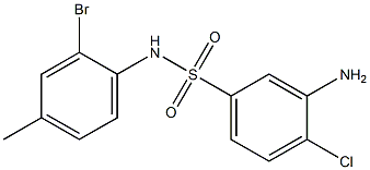 3-amino-N-(2-bromo-4-methylphenyl)-4-chlorobenzene-1-sulfonamide Struktur