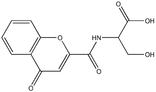 3-hydroxy-2-{[(4-oxo-4H-chromen-2-yl)carbonyl]amino}propanoic acid Struktur