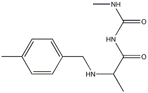 3-methyl-1-(2-{[(4-methylphenyl)methyl]amino}propanoyl)urea Struktur