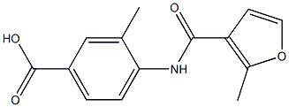 3-methyl-4-[(2-methyl-3-furoyl)amino]benzoic acid Struktur