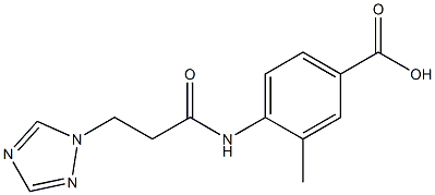 3-methyl-4-[3-(1H-1,2,4-triazol-1-yl)propanamido]benzoic acid Struktur