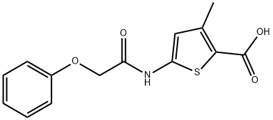 3-methyl-5-(2-phenoxyacetamido)thiophene-2-carboxylic acid Struktur