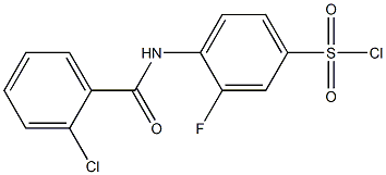 4-[(2-chlorobenzene)amido]-3-fluorobenzene-1-sulfonyl chloride Struktur