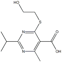 4-[(2-hydroxyethyl)thio]-2-isopropyl-6-methylpyrimidine-5-carboxylic acid Struktur