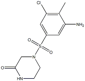 4-[(3-amino-5-chloro-4-methylbenzene)sulfonyl]piperazin-2-one Struktur