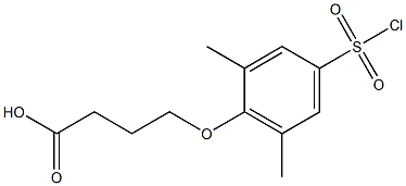 4-[4-(chlorosulfonyl)-2,6-dimethylphenoxy]butanoic acid Struktur