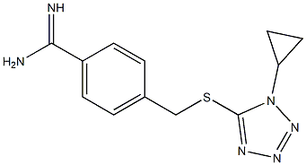 4-{[(1-cyclopropyl-1H-1,2,3,4-tetrazol-5-yl)sulfanyl]methyl}benzene-1-carboximidamide Struktur