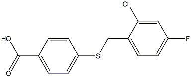 4-{[(2-chloro-4-fluorophenyl)methyl]sulfanyl}benzoic acid Struktur