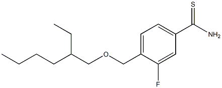 4-{[(2-ethylhexyl)oxy]methyl}-3-fluorobenzene-1-carbothioamide Struktur