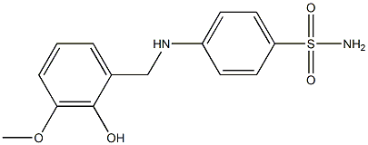 4-{[(2-hydroxy-3-methoxyphenyl)methyl]amino}benzene-1-sulfonamide Struktur