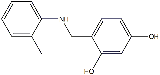 4-{[(2-methylphenyl)amino]methyl}benzene-1,3-diol Struktur