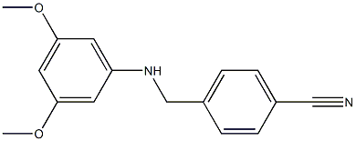 4-{[(3,5-dimethoxyphenyl)amino]methyl}benzonitrile Struktur