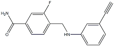 4-{[(3-ethynylphenyl)amino]methyl}-3-fluorobenzamide Struktur