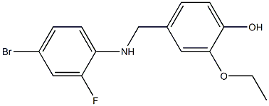 4-{[(4-bromo-2-fluorophenyl)amino]methyl}-2-ethoxyphenol Struktur