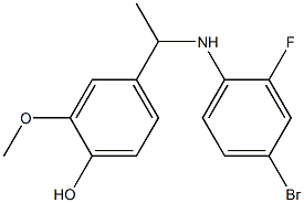 4-{1-[(4-bromo-2-fluorophenyl)amino]ethyl}-2-methoxyphenol Struktur