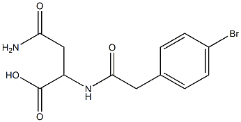 4-amino-2-{[(4-bromophenyl)acetyl]amino}-4-oxobutanoic acid Struktur