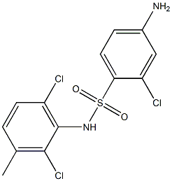 4-amino-2-chloro-N-(2,6-dichloro-3-methylphenyl)benzene-1-sulfonamide Struktur