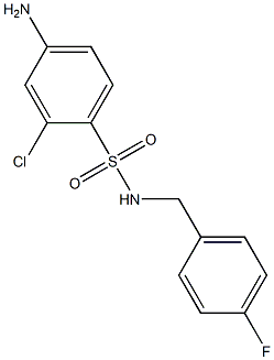 4-amino-2-chloro-N-[(4-fluorophenyl)methyl]benzene-1-sulfonamide Struktur