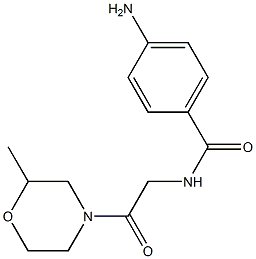 4-amino-N-[2-(2-methylmorpholin-4-yl)-2-oxoethyl]benzamide Struktur