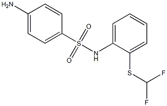 4-amino-N-{2-[(difluoromethyl)sulfanyl]phenyl}benzene-1-sulfonamide Struktur