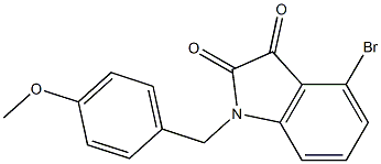 4-bromo-1-[(4-methoxyphenyl)methyl]-2,3-dihydro-1H-indole-2,3-dione Struktur